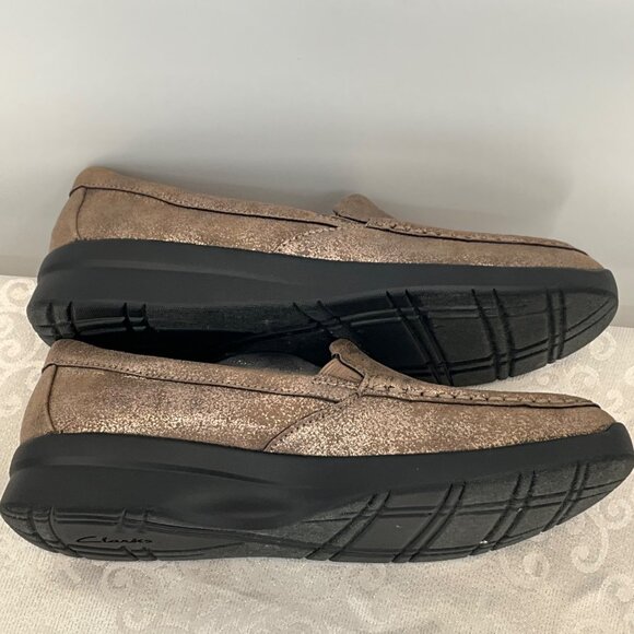 Clarks Women's 7 1/2 Metallic Bronze Loafer Ellowyn Lu - Picture 5 of 7